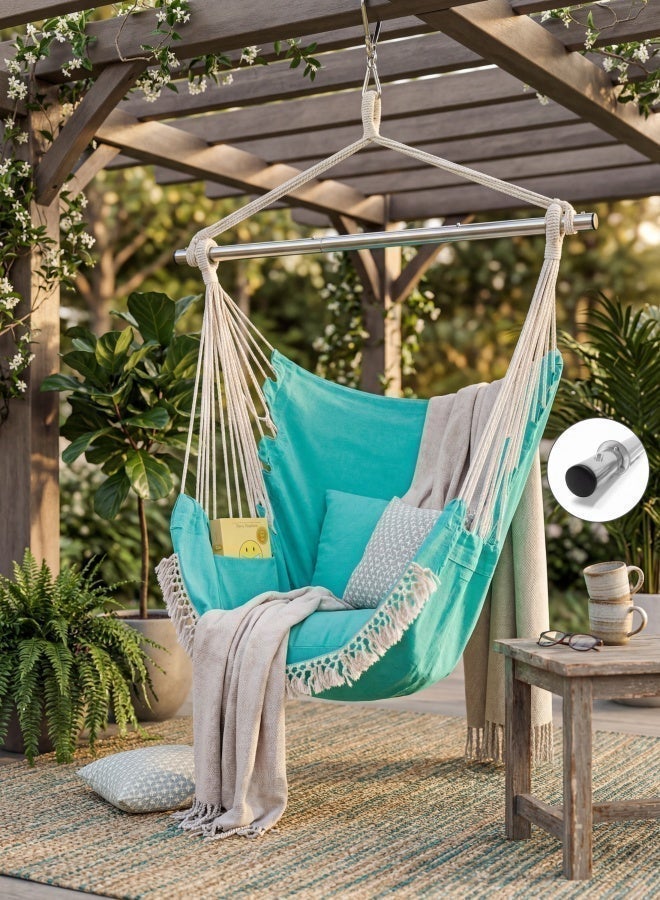 Vicalo Hanging Hammock Chair with Pocket, 330 lb Swing Chair - Image 2