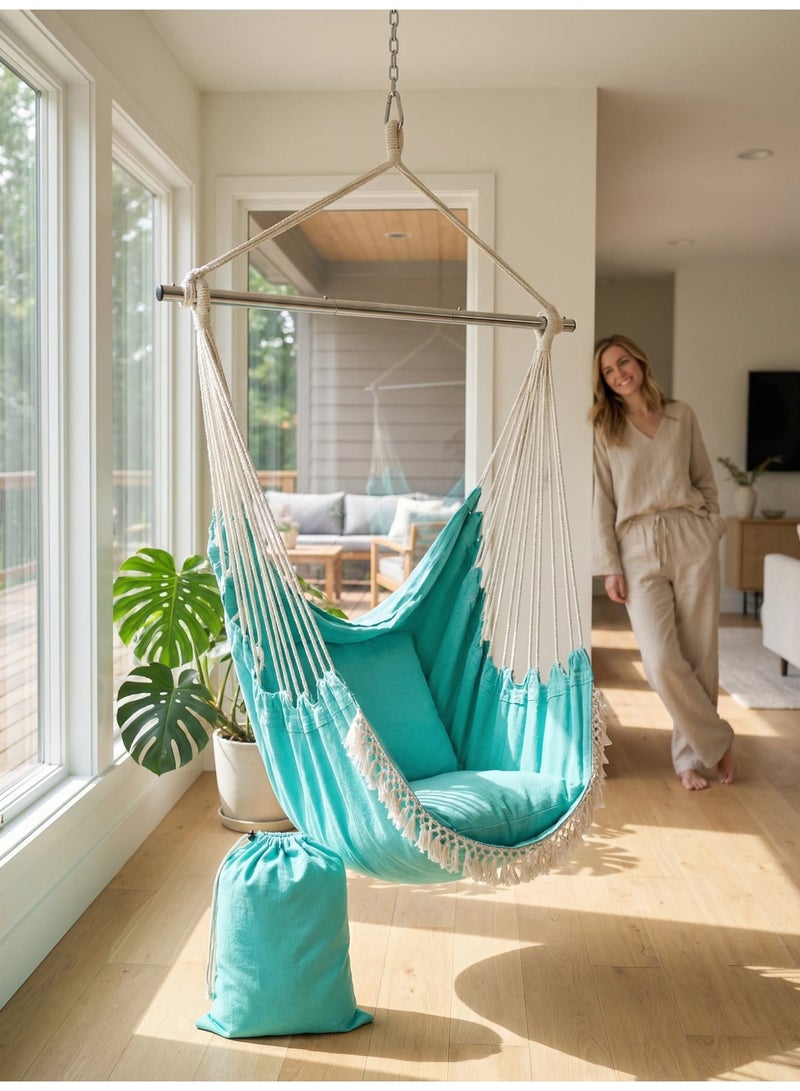 Vicalo Hanging Hammock Chair with Pocket, 330 lb Swing Chair - Image 3