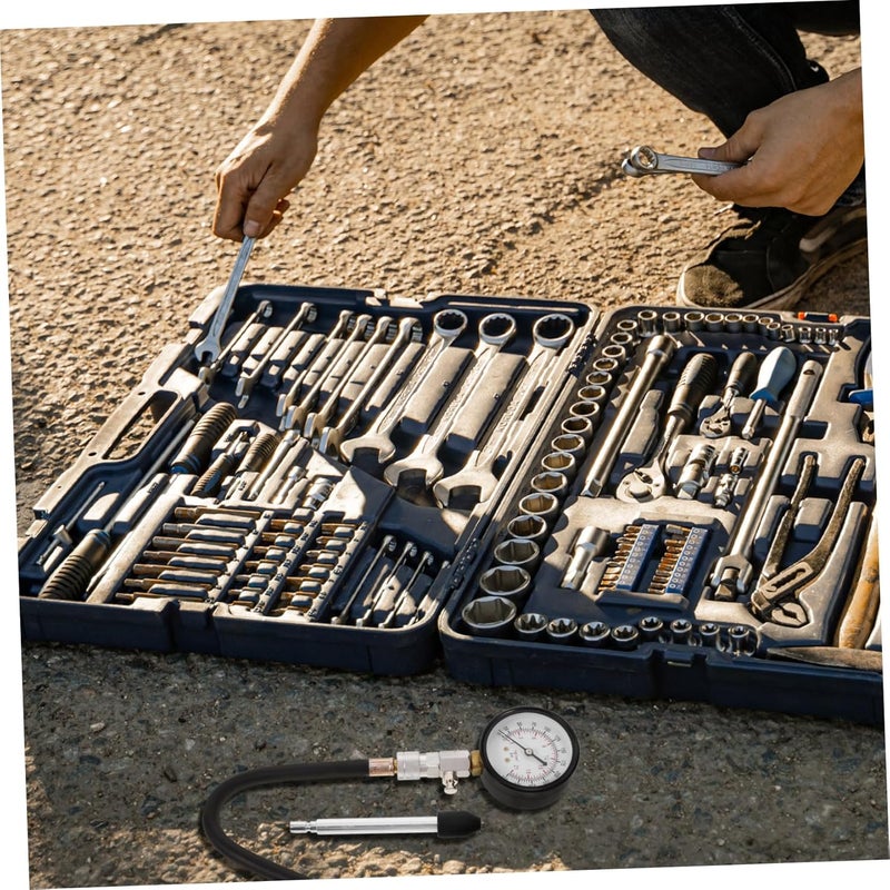 مجموعة اختبار ضغط محرك احترافية مقياس ضغط أسطوانات السيارات لصيانة السيارات - Image 5