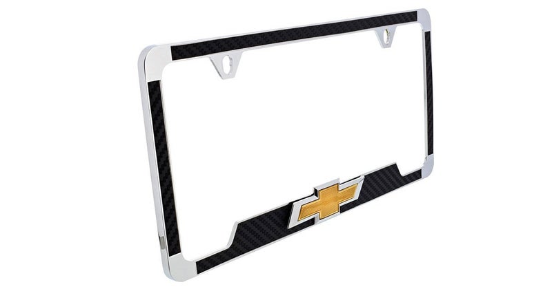 Chevrolet إطار لوحة ترخيص شيفروليه 3D بويتي من ألياف الكربون (أسود) - Image 2