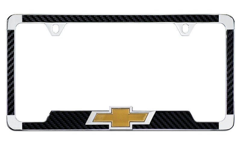 Chevrolet إطار لوحة ترخيص شيفروليه 3D بويتي من ألياف الكربون (أسود) - Image 1