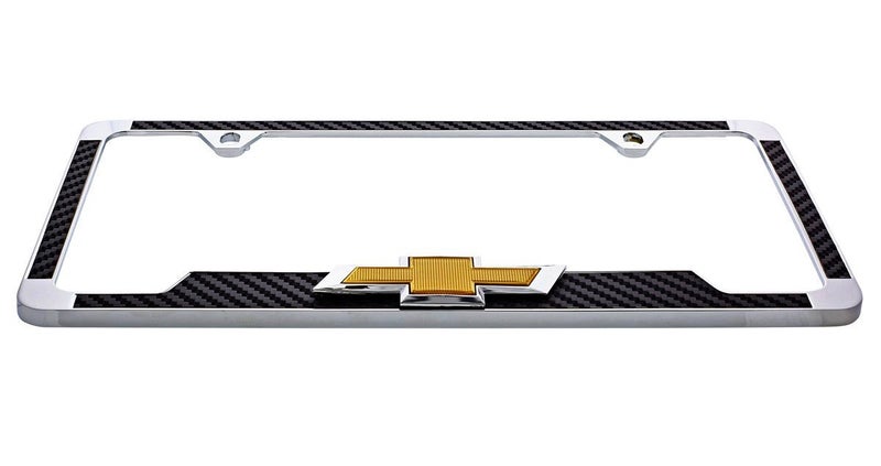 Chevrolet إطار لوحة ترخيص شيفروليه 3D بويتي من ألياف الكربون (أسود) - Image 4