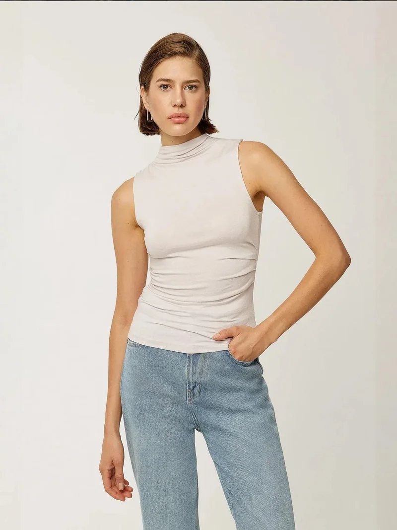 HICCUP Sleeveless Drape Blouse