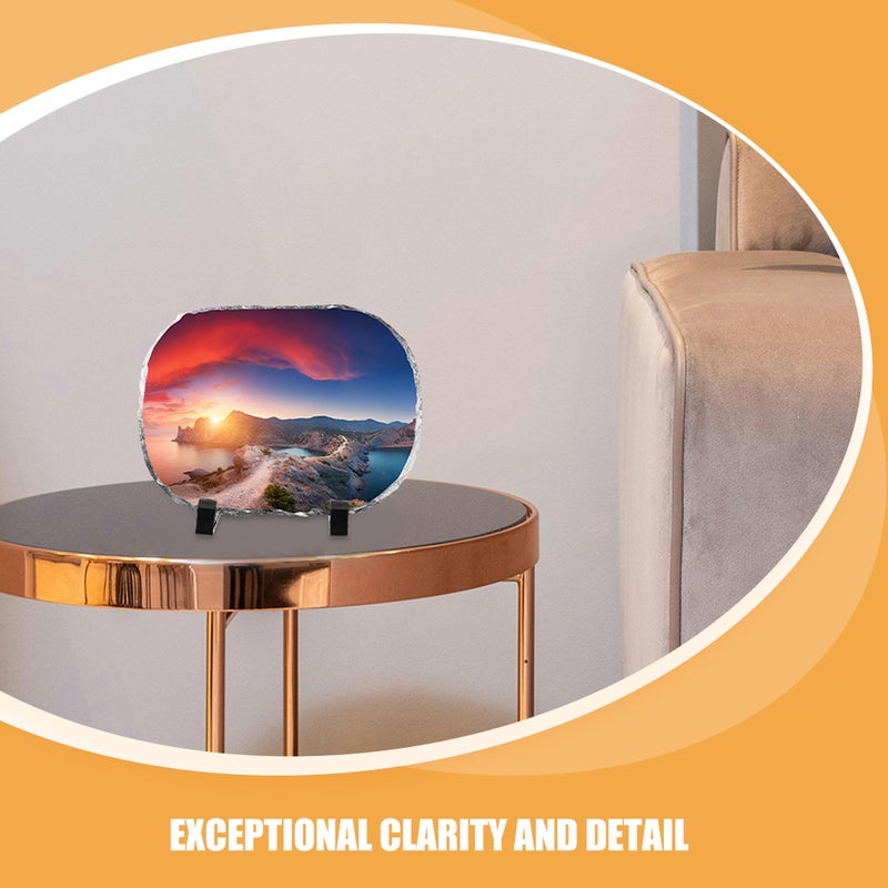 2 Set DIY Sublimation Heat Transfer Picture Frame Blank Photo for Sublimation Stone Photo Frame for Special Photos Natural Rock Decor - Image 4