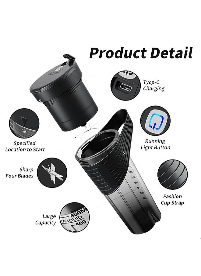 Zeemey - Portable Juicer,Rechargeable Type-C Personal Blender,Mini Blender with Ultra Sharp Four Blades,Perfect for Travel,Gym,Office (Black) - Image 1