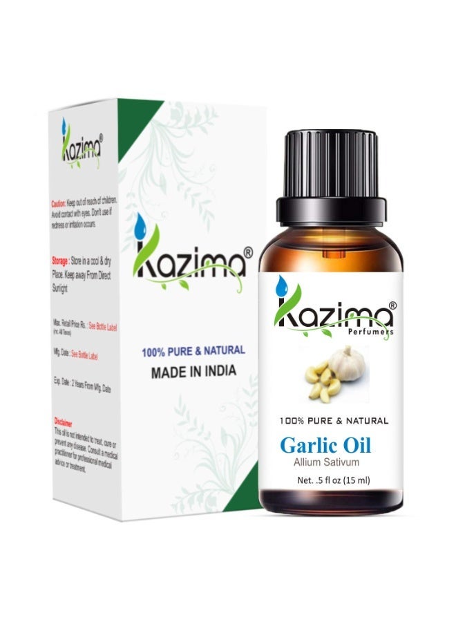 KAZIMA Garlic Essential Oil - 100% Pure Natural & Undiluted For Skin care & Hair (15ml) - Image 1