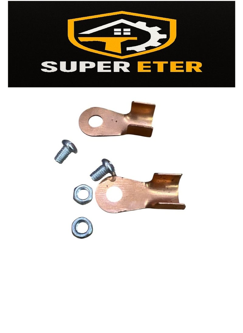 سوبر  ايتير 2 طقم مشابك بطارية SUPER ETER بقطبين الموجب (الأحمر) والسالب (الأسود) نوعية ممتازة وثقيلة رأس اشتراك بطارية تمساح احترافي نحاس عالي التوصيل لشحن بطاريات السيارات والأجهزة الكهربائية موديل 10005387 - Image 4