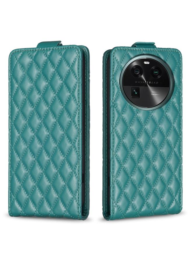 اس-توب جراب هاتف OPPO Find X6 Diamond Lattice من الجلد القابل للطي عموديًا - Image 1