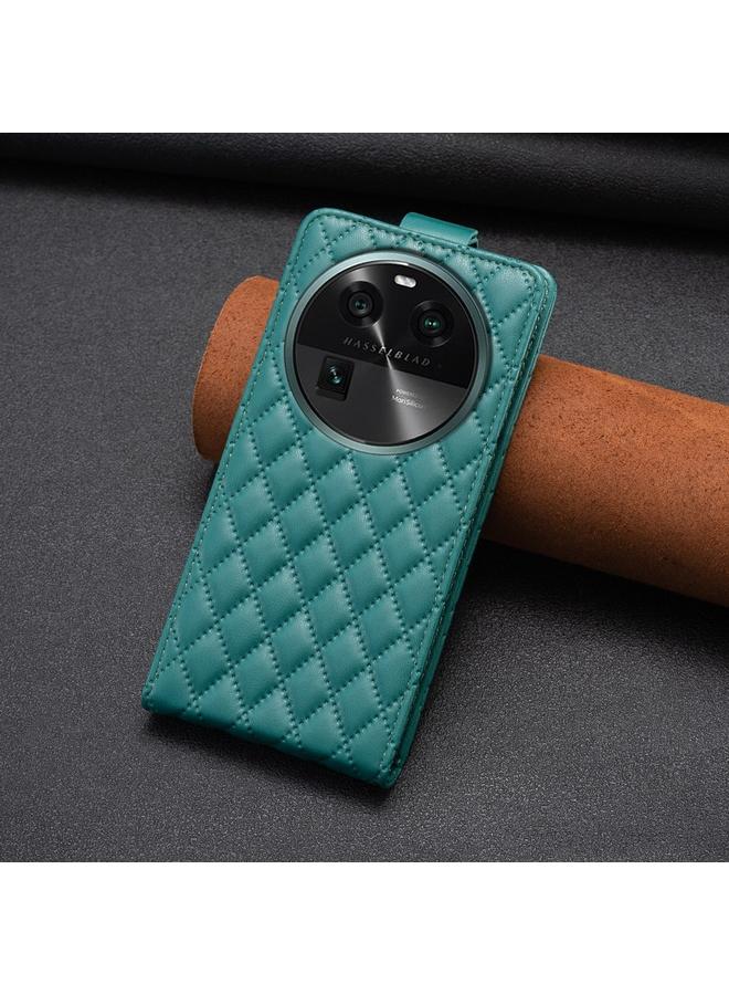 اس-توب جراب هاتف OPPO Find X6 Diamond Lattice من الجلد القابل للطي عموديًا - Image 3