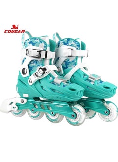 Cougar Cougar 315 Adjustable Roller Skate Shoes with 4 Light Up PU Wheels for Outdoor and Indoor Boys Girls, Beginners and Adults, Color: Green; Size: 36-39  - Image 4
