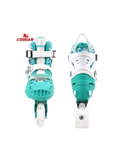 Cougar Cougar 315 Adjustable Roller Skate Shoes with 4 Light Up PU Wheels for Outdoor and Indoor Boys Girls, Beginners and Adults, Color: Green; Size: 36-39  - Image 3