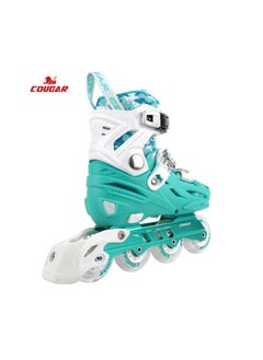 Cougar Cougar 315 Adjustable Roller Skate Shoes with 4 Light Up PU Wheels for Outdoor and Indoor Boys Girls, Beginners and Adults, Color: Green; Size: 36-39  - Image 2