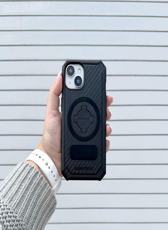 Rokform iPhone 15 Plus Case, Rugged Series Magnetic iPhone 15 Plus Cover with RokLock Twist Lock Drop Tested Protective Case (Black) - Image 2