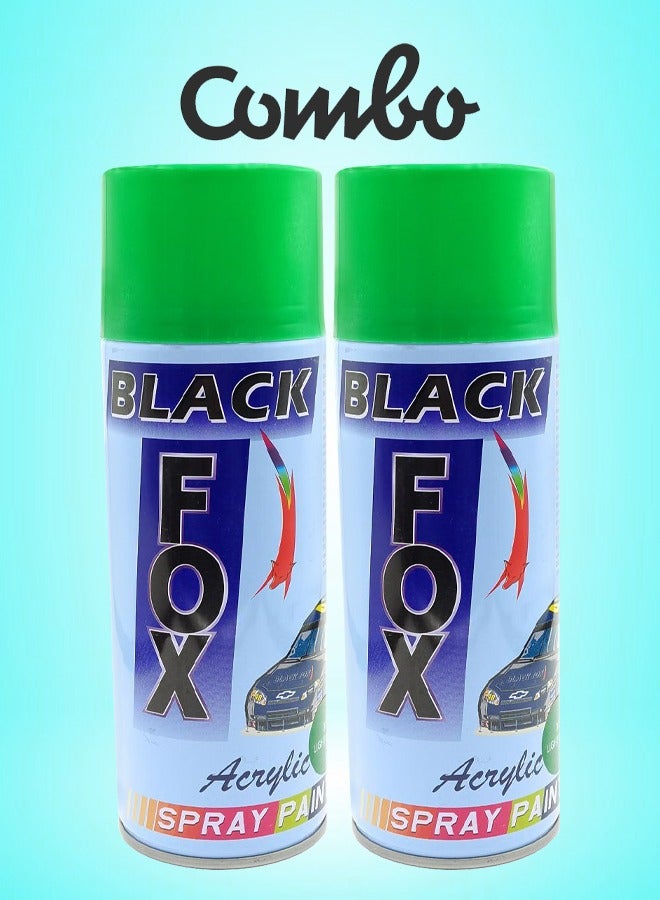 Black Fox Multi Purpose Car Spray Paint Green Color 2 pcs - Image 1