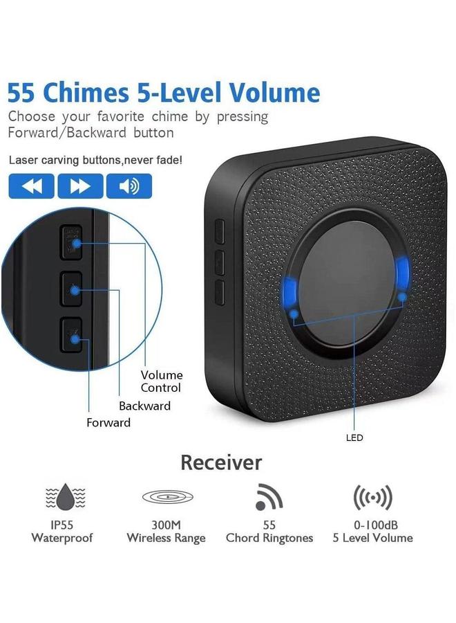 HOMESTAR Wireless Doorbell Waterproof With 2 Remote Push Buttons and 1 Receiver for Office Home  - Image 5