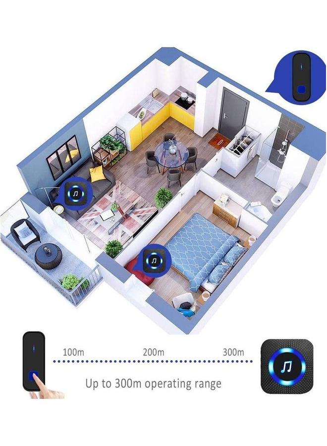 HOMESTAR Wireless Doorbell Waterproof With 2 Remote Push Buttons and 1 Receiver for Office Home  - Image 4