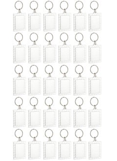 SYOSI Acrylic Photo Frame Keychain Holder 30 Pieces DIY Photo Insert Keychain Clear Wave Style Acrylic Picture Keychains Frame Key Chain Snap-In Custom Insert Photo Keyring for Family Couple Pet Dog  - Image 1