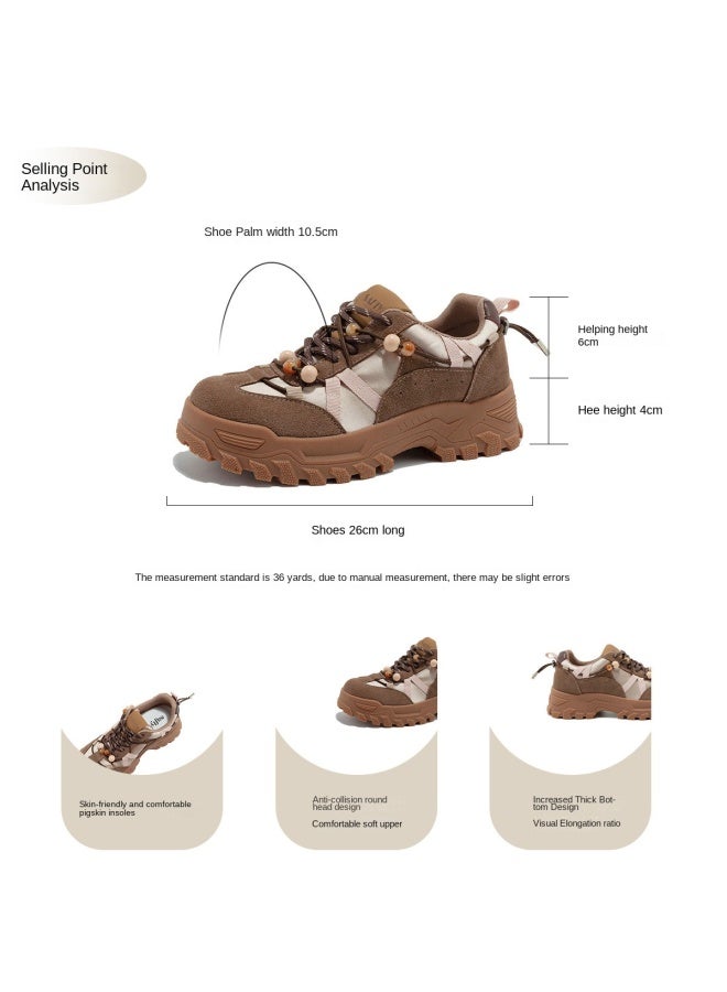 SAFIYA Saturday Platform Chunky Dad Shoes Women 2025 Autumn Retro Workwear Outdoor Height-increasing Versatile Casual Sneakers - Image 3