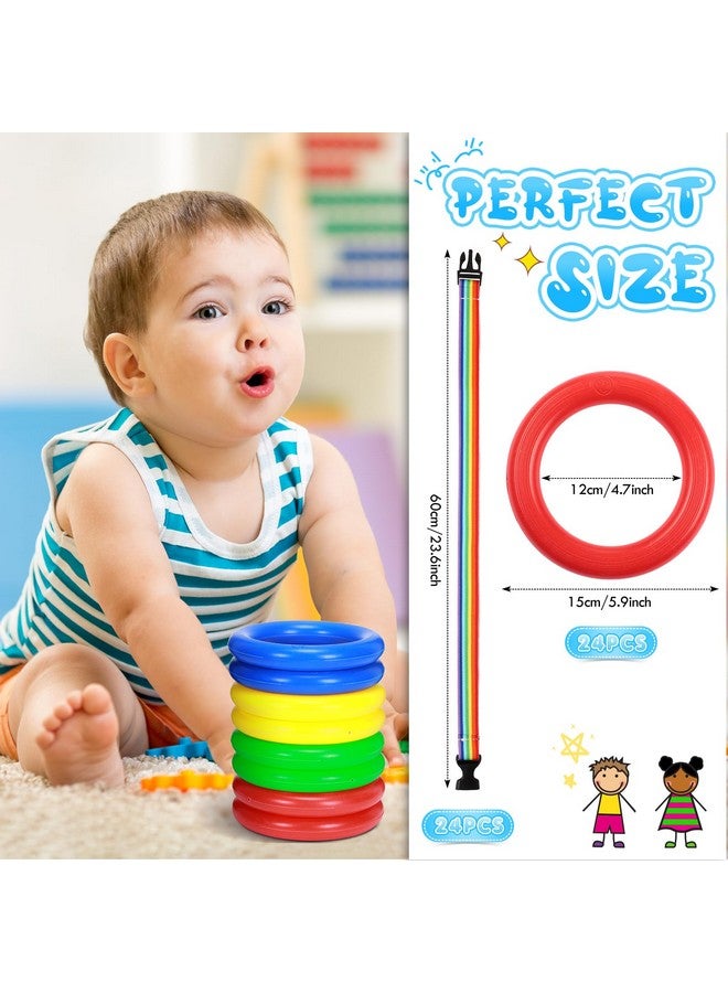 Berlune 24 Pack Toddlers Walking Ropes Preschool Walking Rope for Kids Colorful Line Safety Loops Detachable Transition Rope for Children's School Kindergarten Daycare Outdoor Supplies Wrist Leashes - Image 2