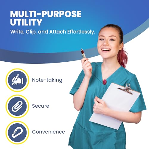LUCKBOOSTIUM 4-in-1 Multi-Colored Ballpoint Pens: Keychain with Carabiner, Badge Reel & Belt Clip. Ideal Gift for Teachers, Nurses, Students, Moms & Colleagues for Teacher Appreciation & Mother's Day - Image 5