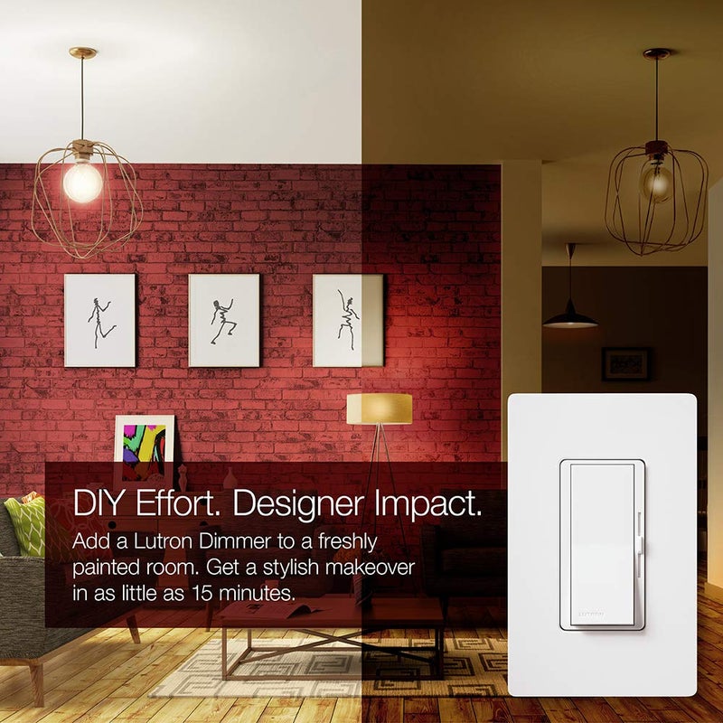 Lutron Diva LED+ Dimmer Switch for Dimmable LED, Halogen and Incandescent Bulbs, 150W/Single-Pole or 3-Way, DVCL-153P-BL, Black - Image 5