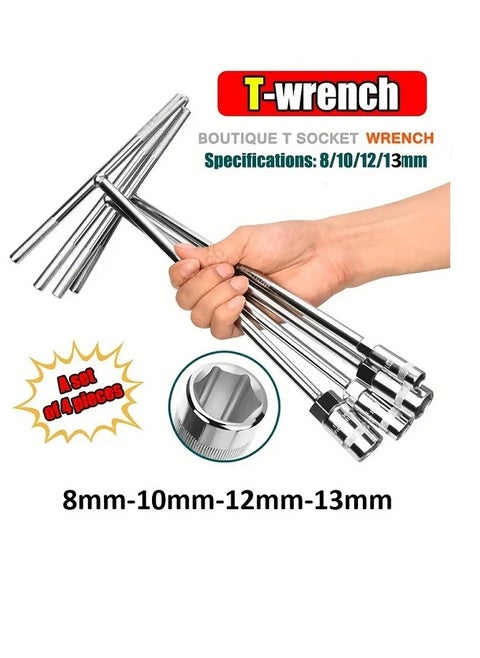 4 Pcs Hex T-Socket Spanner Set for Automobiles/Bike/Car Repair Tools Kit Socket Set (Pack of 4)