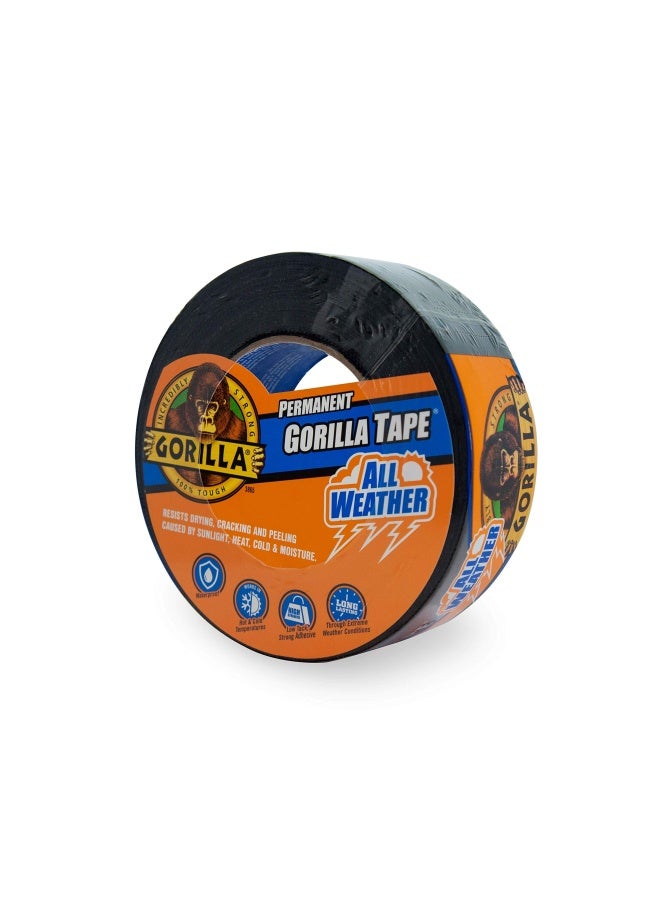 Gorilla All Weather Outdoor Waterproof Duct Tape Uv And Temperature Resistant 1.88 X 25 Yd Black Pack Of 1  - Image 1