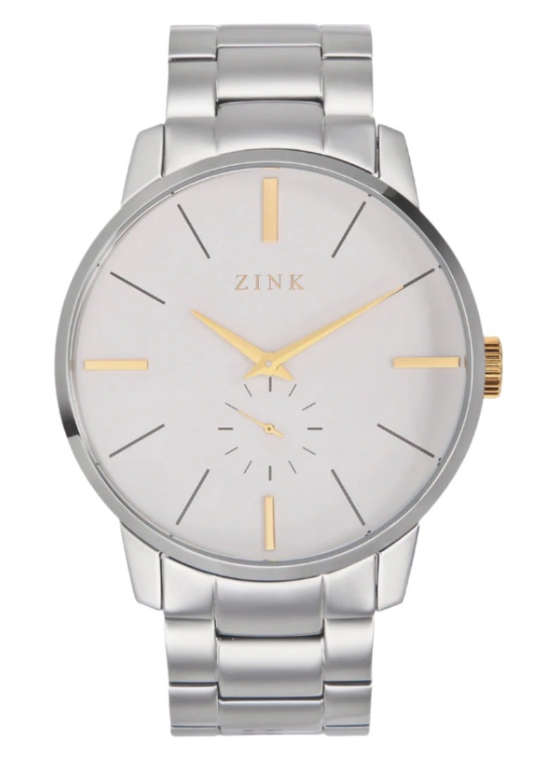 زنك ساعة ZINK للرجال ZK126G5GS-16 - ساعة أنيقة من الفولاذ المقاوم للصدأ باللون الفضي - Image 1