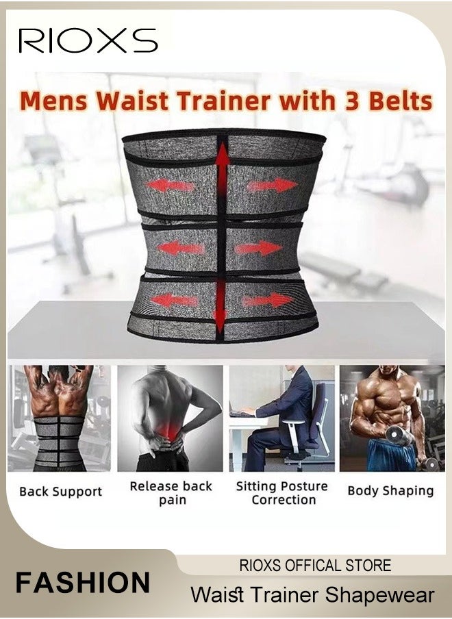 RIOXS Shapewear For Men And Women,Unisex Waist Trainer Weight Loss Belt,Waist Cincher Corset Slimming Body Shaper,Neoprene Waist Trimmer Sweat Belt,Compression Trimmer Workout Trainer Belt  - Image 2