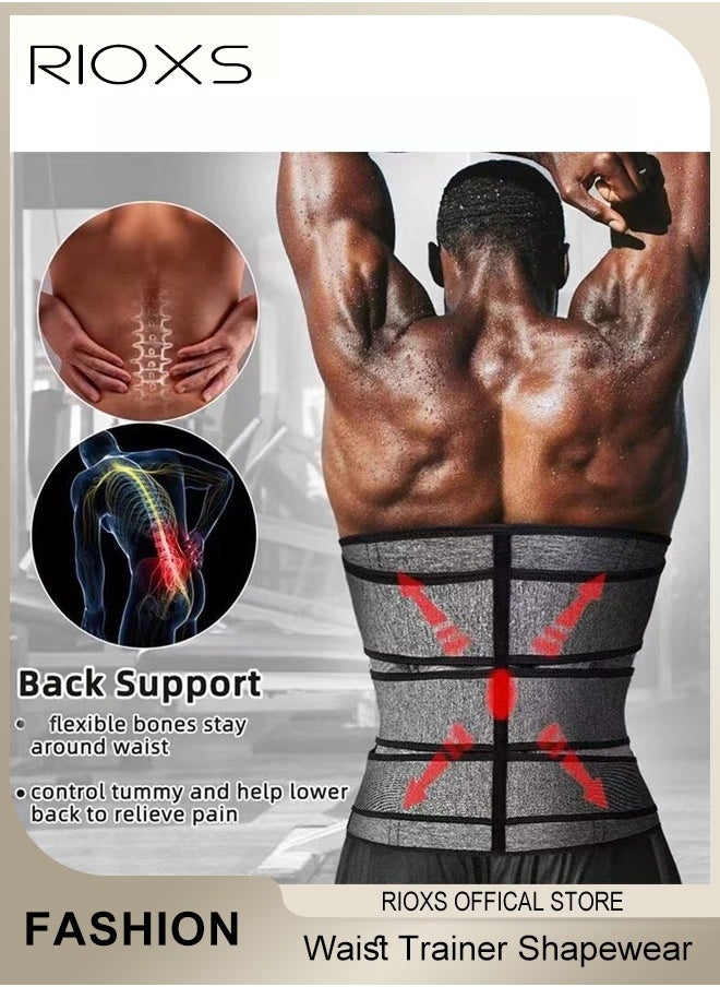 RIOXS Shapewear For Men And Women,Unisex Waist Trainer Weight Loss Belt,Waist Cincher Corset Slimming Body Shaper,Neoprene Waist Trimmer Sweat Belt,Compression Trimmer Workout Trainer Belt  - Image 4