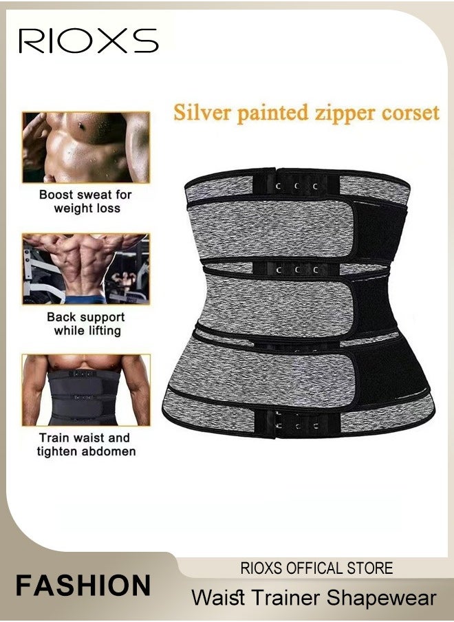 RIOXS Shapewear For Men And Women,Unisex Waist Trainer Weight Loss Belt,Waist Cincher Corset Slimming Body Shaper,Neoprene Waist Trimmer Sweat Belt,Compression Trimmer Workout Trainer Belt  - Image 5