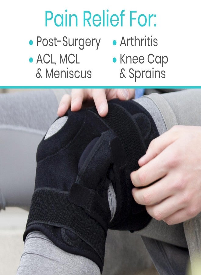 Vive Hinged Knee Brace Adjustable Open Patella Support For Swollen Acl Tendon Liga T And Iscus Injuries Athletic Compression Wrap For Running Wrestling Arthritic Joint Pack of 2 Black - Image 5