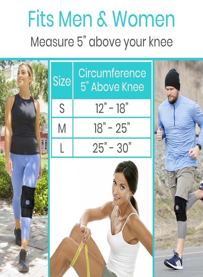 Vive Hinged Knee Brace Adjustable Open Patella Support For Swollen Acl Tendon Liga T And Iscus Injuries Athletic Compression Wrap For Running Wrestling Arthritic Joint Pack of 2 Black - Image 4