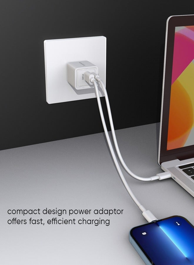 SEEKEN 30W Dual port USB+PD Gan Charger - White | Fast Charging | 2 in 1 | Compact | Power Delivery | Premium Design | High-Quality. - Image 3