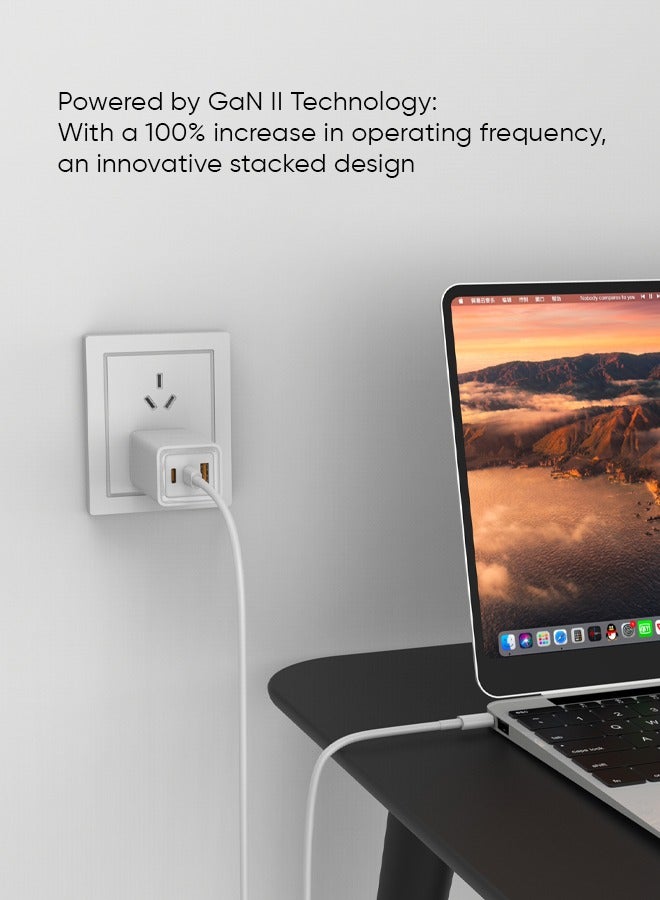 SEEKEN 30W Dual port USB+PD Gan Charger - White | Fast Charging | 2 in 1 | Compact | Power Delivery | Premium Design | High-Quality. - Image 4