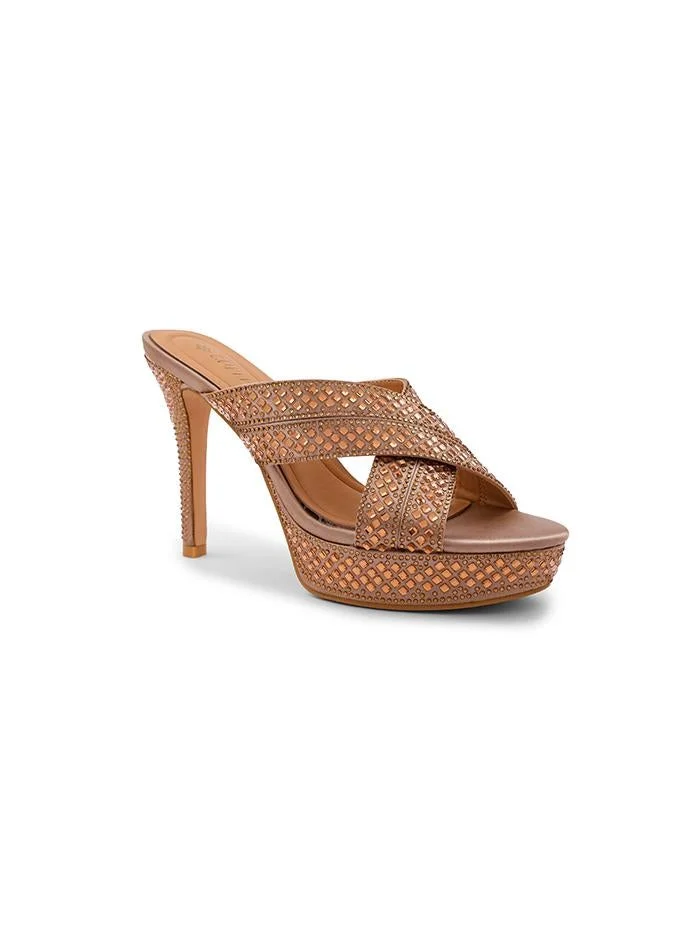 كابلي Cuple Embellished Cross Strap Platform Heels