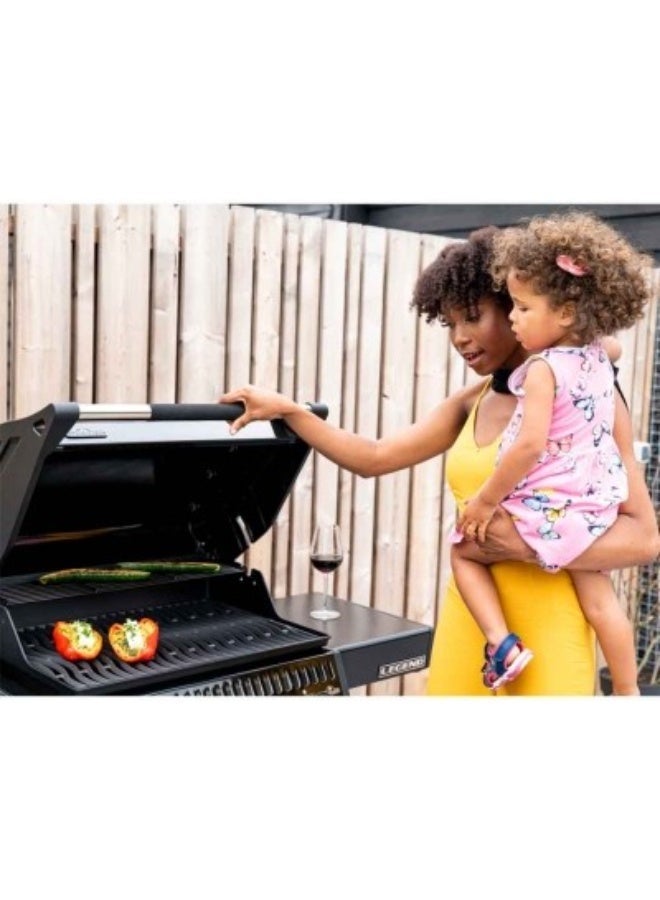 نابوليون Legend 425 Propane Gas Grill with Range Side Burner, Black - Image 4