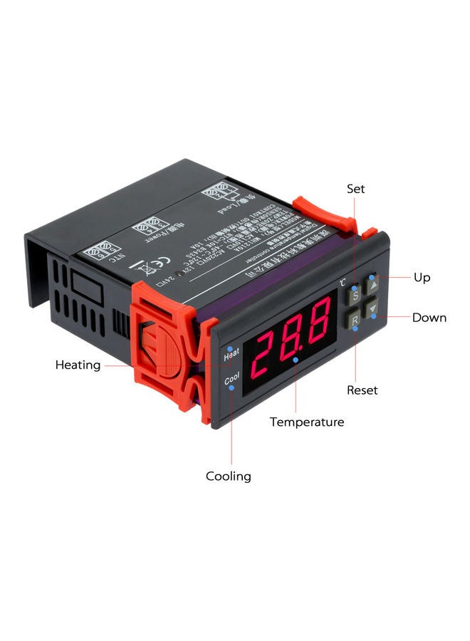 نيبمينينت جهاز تحكم 10 أمبير رقمي للتحكم بدرجة الحرارة ومزود بجهاز استشعار لون برتقالي-لون أسود - Image 2