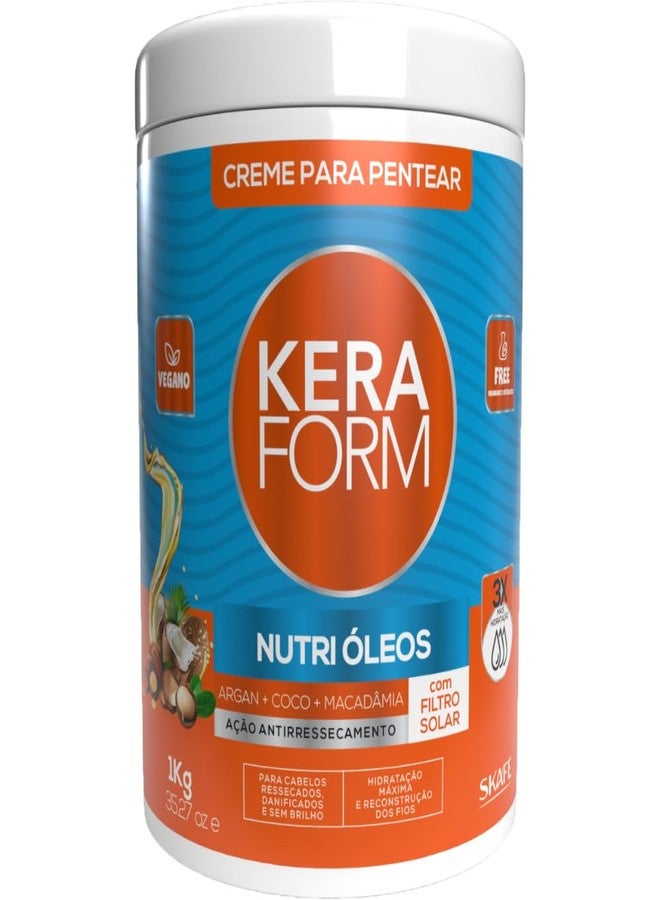Skafe - Linha Keraform (Creme para Pentear) - Nutri Oleos 1Kg - (Keraform (Combing Cream) Collection - Nourishing Oils Net 32.27 Oz)