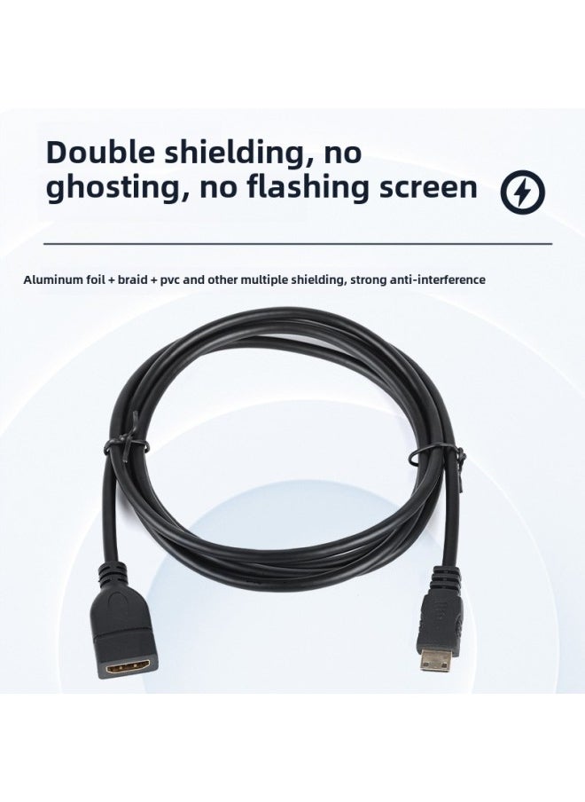 Generic Mini Hdmi To Hdmi Extension Cable For Camera Game Console Screen Mini Hdmi To Hdmi Female-Color:2m Mini Hdmi To Hdmi Extension Cable 4k Version  - Image 3