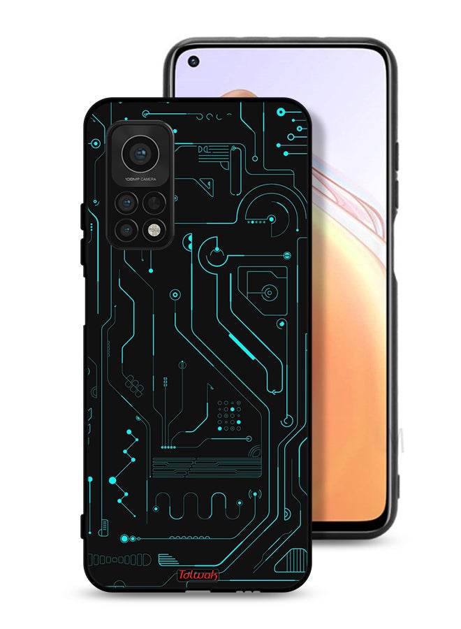 Tolwak Xiaomi Mi 10T Pro 5G Protective Case Cover Digital Art Circuits Minimalism Multiple Display - Image 1