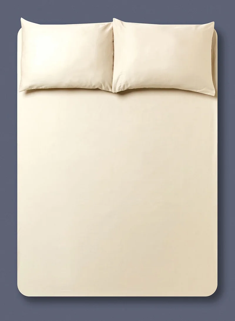 Noon East Queen Size Fitted Flat Sheet with Pillowcase "160 x 200 +33cm -50 x 75 cm"