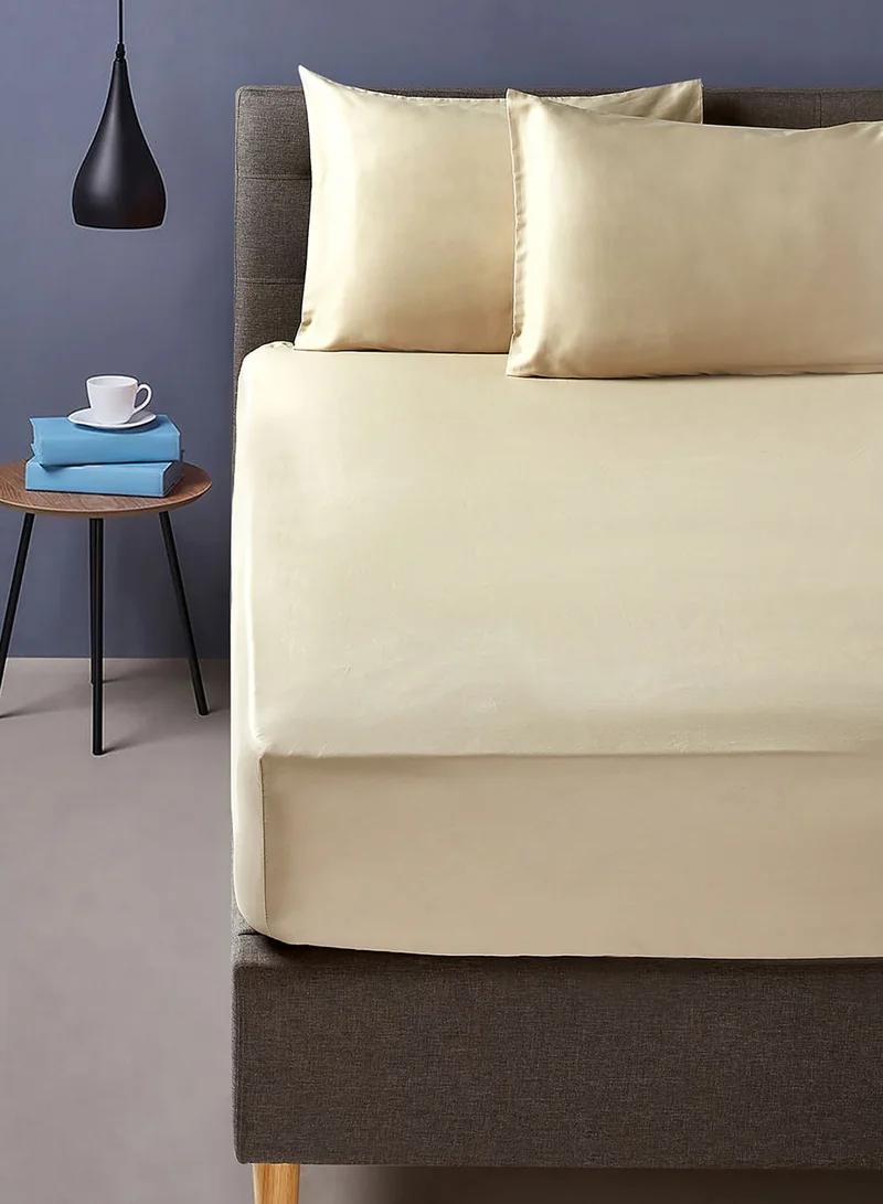 Noon East Queen Size Fitted Flat Sheet with Pillowcase "160 x 200 +33cm -50 x 75 cm"