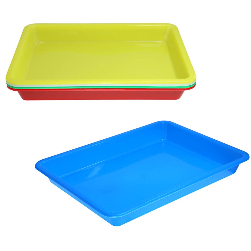 DBOO 5 Pcs Plastic Trays AntiSlip  Activity Plastic Tray for Kids for School Home Art and CraftsDIY Projects5 Color