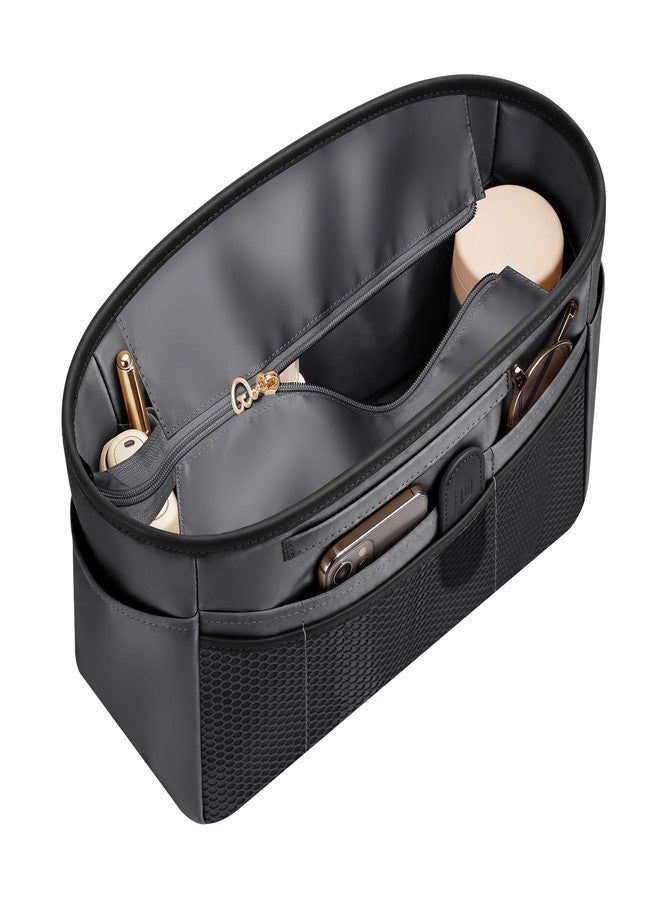 GIVLEFLY Tote Organizer Insert with Multiple Pockets Extra Large zipper purse dividers with Handle(36,Dark Grey) Lightweight Purse Liner with Cup Holder Fit for Saint Louis Large, Neverful and More - Image 1