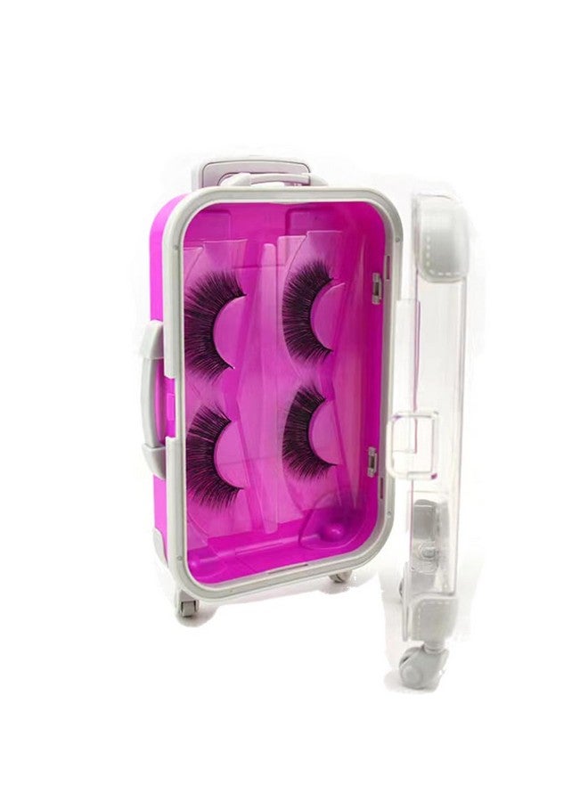 YiQiYi YiQiYi Fake Eyelash Organizer Case Eyelash Extension Mini Suitcase Lashes Organizer Packing Makeup Container Luaage Box for Women Travel 2 Eyelash Tray (Purple) - Image 1