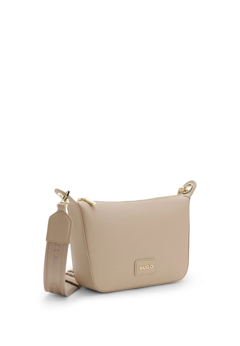 HUGO Grained faux-leather shoulder bag with gold-tone hardware