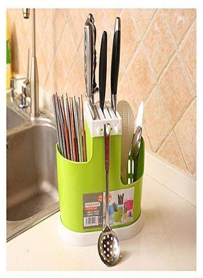 Vroxy Multi Functional Plastic Cutlery Holder Stand Kitchen Drainer Basket Water Draining Tray Organizer for Kitchen Accessories (1Pcs) - Image 3