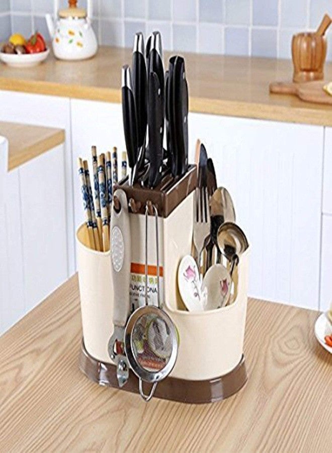 Vroxy Multi Functional Plastic Cutlery Holder Stand Kitchen Drainer Basket Water Draining Tray Organizer for Kitchen Accessories (1Pcs) - Image 1