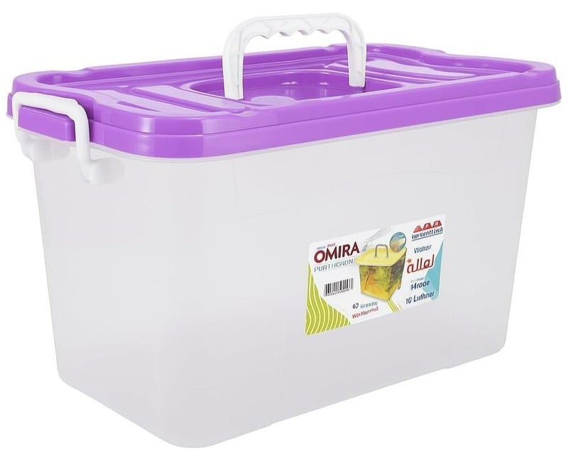 خورشيد بلاست صندوق تخزين بلاستيكي شفاف مع غطاء موديل أميرة صغير - Image 1